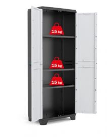 MOBILE ARMADIO IN RESINA CON 3 MENSOLE PORTATA CM. 68X39X H. 173