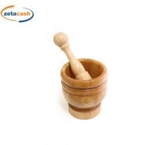 MORTAIO BATTISALE LEGNO CON PESTELLO D13XH13 CM