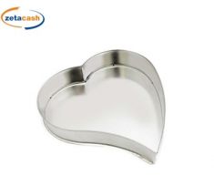 TORTIERA IN BANDA STAGNATA A CUORE CURVO 24X26CM