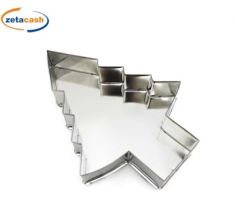 TORTIERA IN BANDA STAGNATA AD ALBERO DI NATALE 34X24XH4.5CM