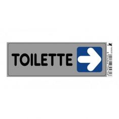 TARGHETTA ADESIVA TOILETTE A DESTRA CM 15X5