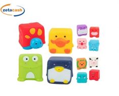 CUBO ANIMALI GOMMOLOSI 4 PZ COL ASS