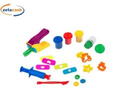 SECCHIELLO VASETTI PLASTILINA 4X50 GR CON ACCESSORI