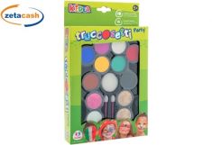 TRUCCOSETTI PARTY 12 CIALDE CON PENNELLI E SPUGNA