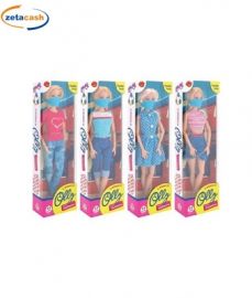 FASHION DOLL CON MASCHERINA E 4 ABBIGLIAMENTI DIFFERENTI