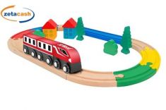 PISTA TRENO MAGNETICO LEGNO 21 PEZZI 46x26 CM