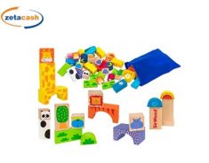 COSTRUZIONE MATTONCINI LEGNO 32 PZ