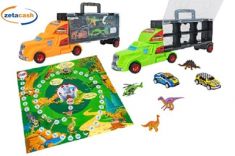 CAMION CON VEICOLI E DINOSAURI CON MAPPA ASS