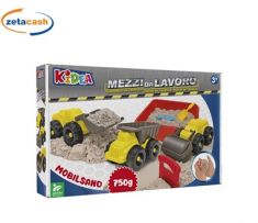 SET 3 VEICOLI LAVORO CON 750 GR SABBIA MAGICA