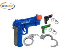 PISTOLA A BATTERIA CON SUONI E MANETTE GLOBO