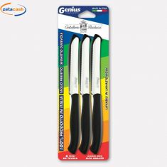 COLTELLI IN ACCIAIO INOX CON MANICO NERO 6 PEZZI