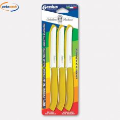 COLTELLI TAVOLA CON MANICO GIALLO 6 PEZZI