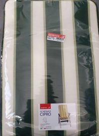 CUSCINO CON SCHIENALE CIPRO FASCIE VERDE/BIANCO