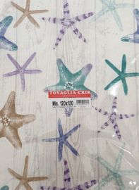 TOVAGLIA PLASTIFICATA BORDATA IN PVC DISEGNO MARINO 120X120