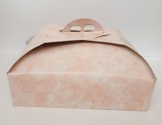 SCATOLA PORTATORTA ROSA/ BIANCO DIAM. 43