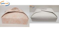 SCATOLA PORTATORTA ROSA/ BIANCO CM. 31X42