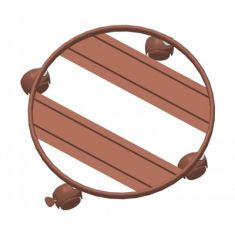 CARRELLO PORTA PIANTE CIRCOLARE D. 25 COLOR COTTO