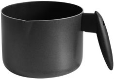 BOLLILATTE CON MANICO NERO DIAMETRO 12 CM ALTEZZA 10 CM