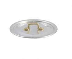 COPERCHIO IN ALLUMINIO CON MANICO IN OTTONE 12 CM.