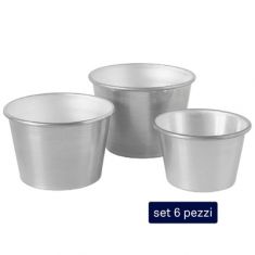 FORMA TIMBALLO IN ALLUMINIO DIAM. 10 ALTEZZA 7 CM 6 PEZZI