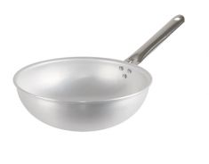WOK IN ALLUMINIO CON MANICO IN ACCIAIO INOX DIAM. 30