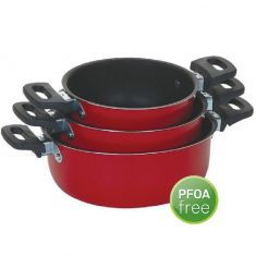 CASSERUOLE ANTIADERENTE IN ALLUMINIO 3 PEZZI 14 16 18 CM