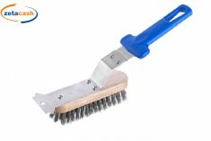 SPAZZOLA IN ACCIAIO PER GRIGLIE CON RASCHIETTO