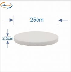 BASE TONDA IN POLISTIROLO DIAM 25 X H 3 CM