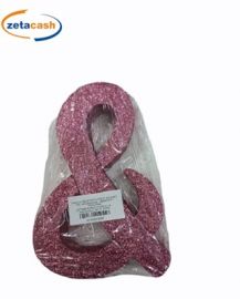 LETTERA "&" IN POLISTIROLO GLITTERATA ROSA IN CORSIVO