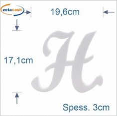 LETTERA H IN POLISTIROLO CORSIVO