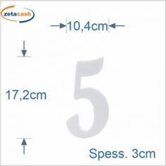 NUMERO POLISTIROLO 5 IN CORSIVO