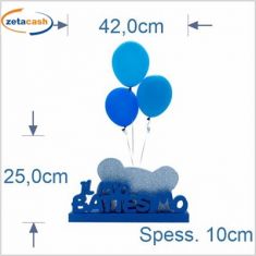 PIANTANA TAVOLO POLISTIROLO BATTESIMO ORSETTO BIMBO BLU