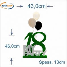 PIANTANA TAVOLO POLISTIROLO 18 ANNI BIANCO VERDE 51X45