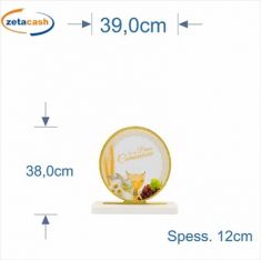 PIANTANA STAMPATA LA MIA 1 COMUNIONE BIANCA ORO GLITTER