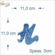 LETTERA "r" IN POLISTIROLO GLITTERATA AZZURRO IN CORSIVO