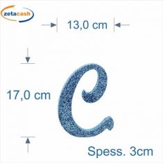 LETTERA "C" IN POLISTIROLO GLITTERATA AZZURRO IN CORSIVO