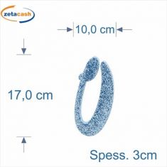 NUMERO "0" IN POLISTIROLO GLITTERATA AZZURRO IN CORSIVO