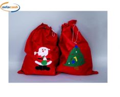 SACCO NATALIZIO IN FELTRO CON STAMPA BABBO NATALE CM 19X70