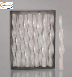 CANDELA A SPIRALE BIANCA GLITTERATA DIAM 2 X H 25 CM