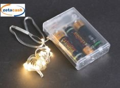 20 MICROLED LUCE FISSA BIANCO CALDO A BATTERIA