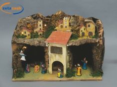 PRESEPE CON CASETTE EFFETTO ROCCIA