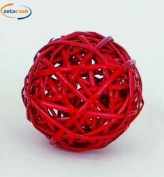 SFERA NATALIZIA IN VIMINI ROSSA