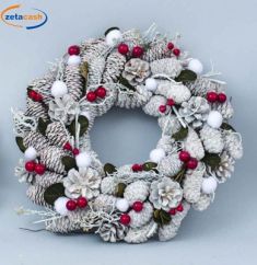 DIETRO PORTA CON PIGNE BIANCHE 33 CM