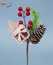RAMETTO NATALIZIO CON FOGLIE JUTA