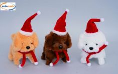 CANE NATALIZIO A BATTERIE CON MUSICA E MOVIMENTO