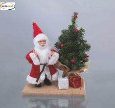 BABBO NATALE CON ALBERO DI NATALE CM 25X20XH23