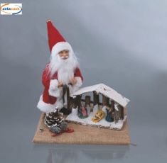 BABBO NATALE CON CAPANNA CM 24 X19X H 27