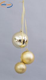 PENDENTE 3 SFERE ORO 110 CM