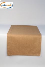 RUNNER IN PURO COTONE COLOR MARRONE CHIARO CM 40X140