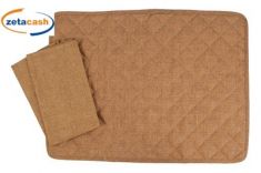 TOVAGLIETTA COLAZIONE COTONE CON TOVAGLIOLO MARRONE CHIARO